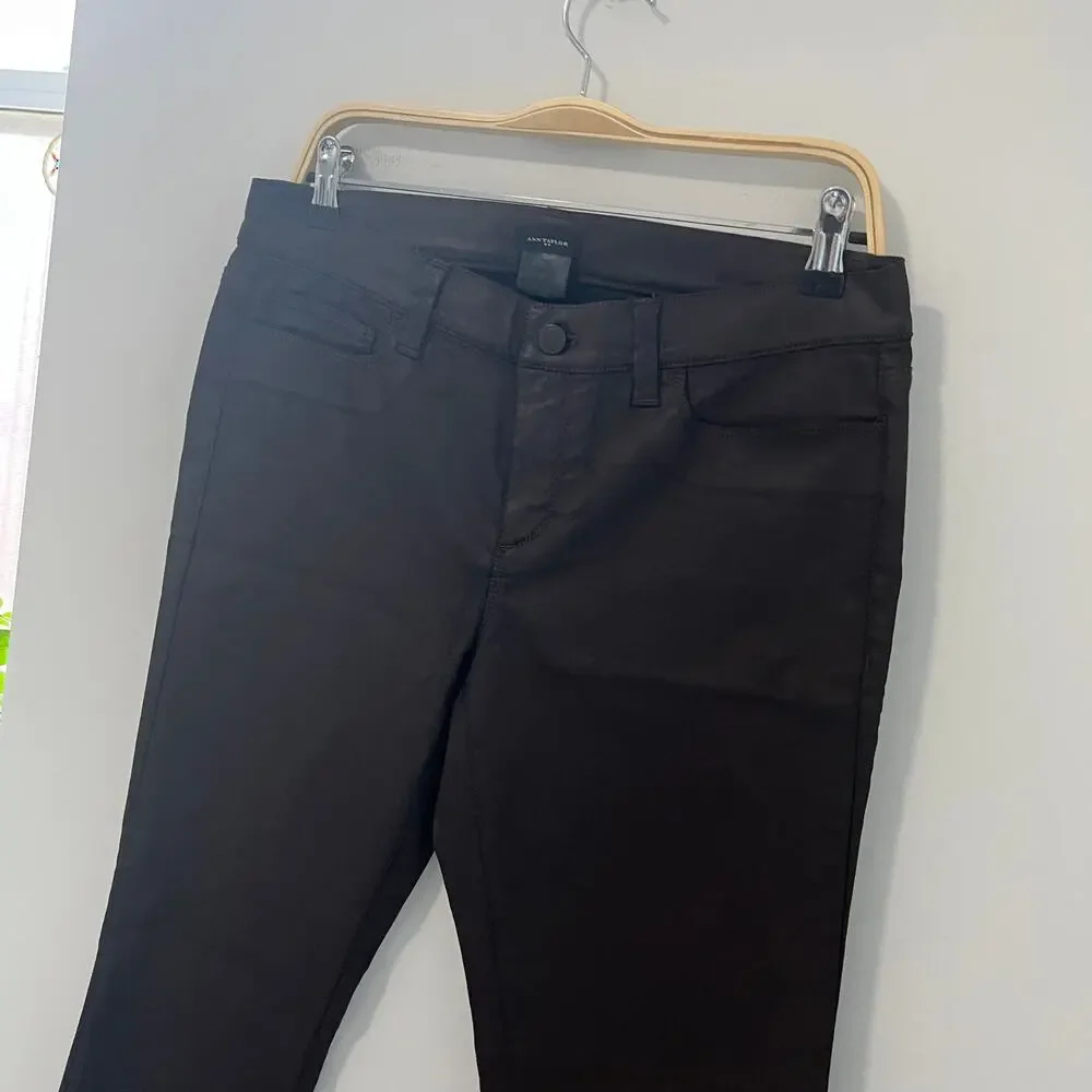 NEW Ann Taylor Brown Shiny Modern Jeans Size 8